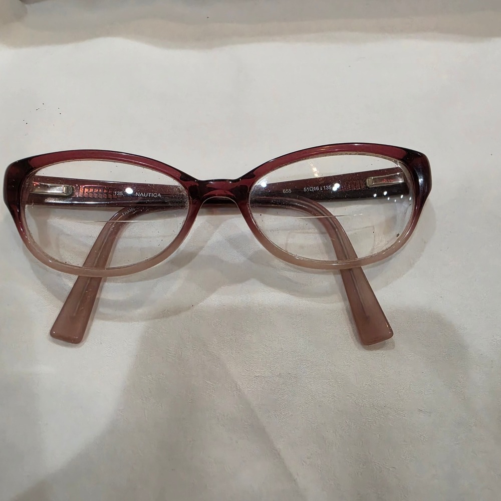 Nautica N8074 Eyeglass Frames Women 51-16-135 Burgundy Gradient Condition